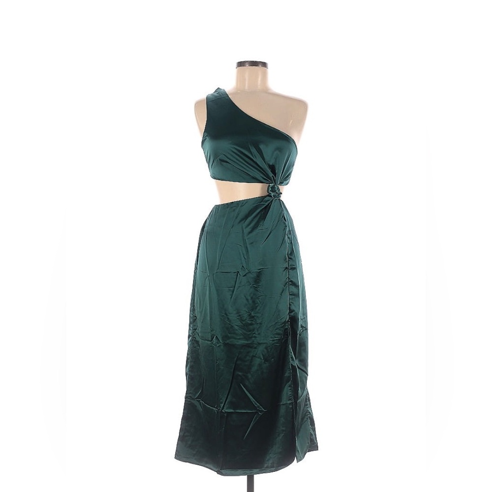 Endless Blu Hunter Green Midi Dress Medium NWT